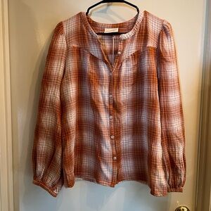 Orange Plaid Universal Threads Blouse